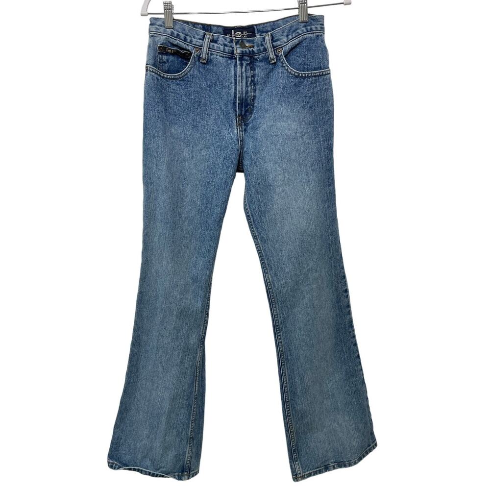 Vintage Y2K Lei Cotton Flare Jeans Mid Rise Medium Wash Denim Blue Womens Size 9